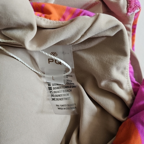 New PQ Swim Del Mar Palms Print Knot Cutout One-Piece Swimsuit NWT Large - Picture 14 of 14